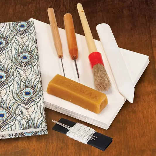 Bookbinding Tool Kit (including: Heavy and Light Duty Awls, Bone Folder, Glue Brush)