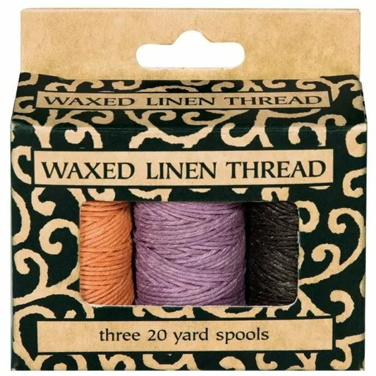 Waxed Linen Thread, Natural, Black, Brown