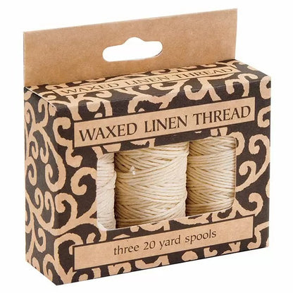 Waxed Linen Thread, Natural, Black, Brown