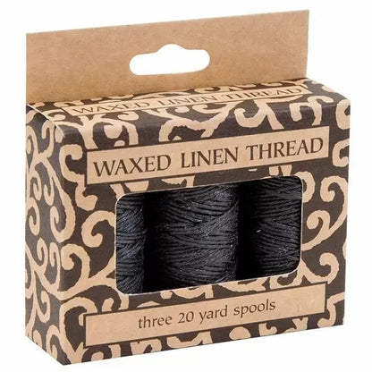 Waxed Linen Thread, Natural, Black, Brown