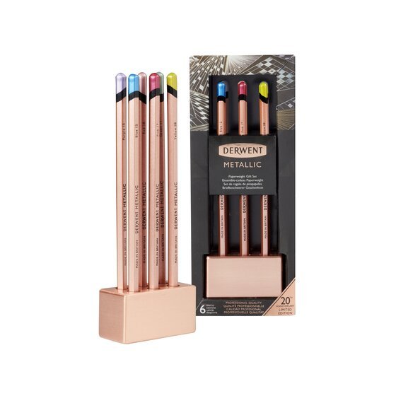 Derwent Limited Edition Metallic Pencil Copper Paperweight Gift Set